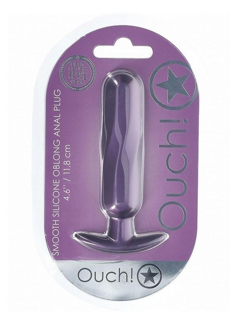 Ouch! Oblong Anal Plug Silicone - Metallic - Purple