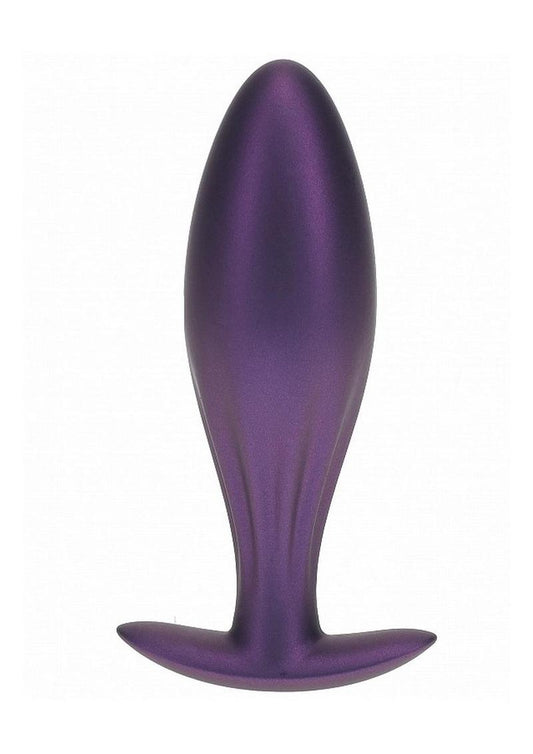 Ouch! Oval Anal Plug Silicone - Metallic - Purple