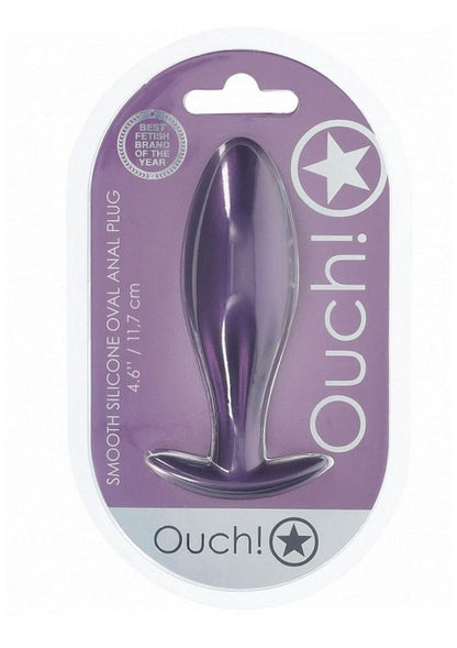 Ouch! Oval Anal Plug Silicone - Metallic - Purple