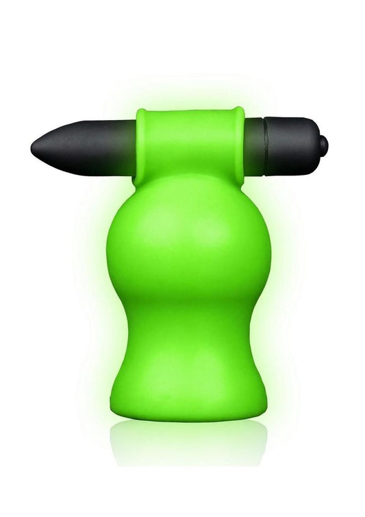 Ouch! Vibrating Head Masturbator - Black/Glow In The Dark/Green