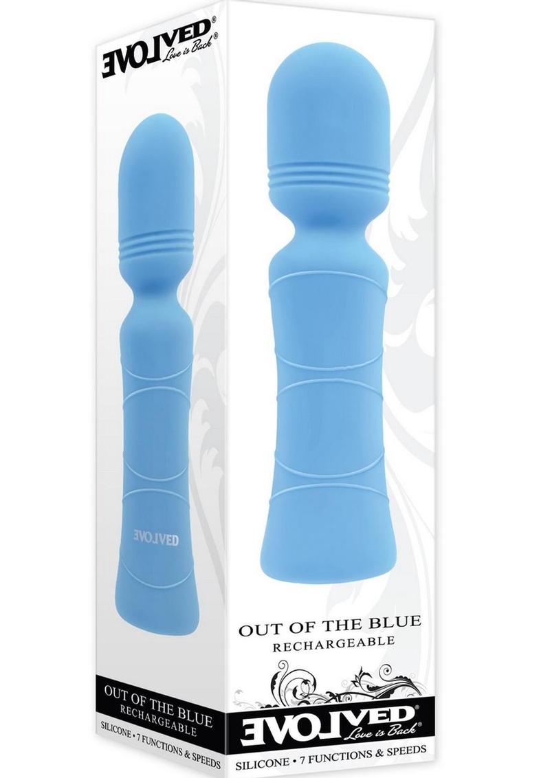 Out Of The Blue Rechargeable Silicone Wand Vibrator - Blue