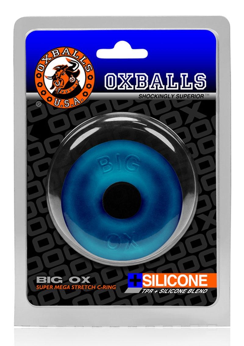 Oxballs Big Ox Super Mega Stretch Silicone Cock Ring - Blue