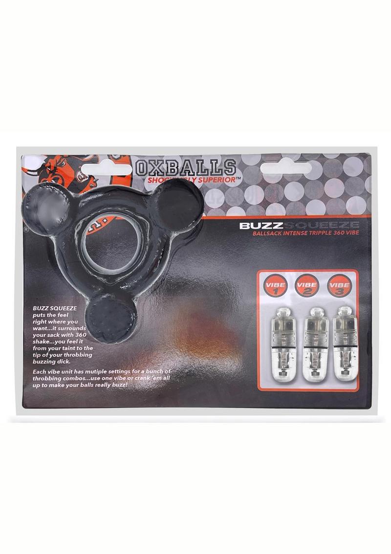 Oxballs Buzz Squeeze Vibrating Ballstretcher - Black