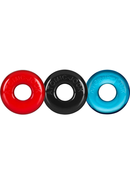 Oxballs Ringer Donut Cock Ring (3 Pack) - Multiple - Multicolor