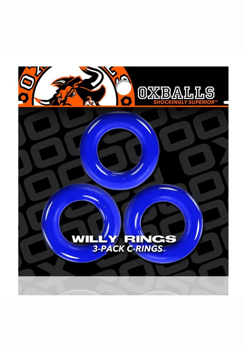 Oxballs Willy Rings Cock Rings - Blue - 3 Pack