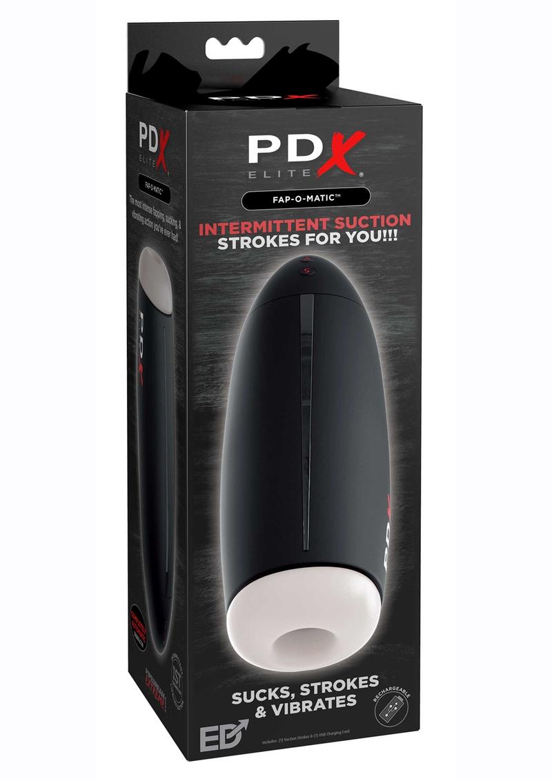 Pdx Elite Fap-O-Matic Stroker Rechargeable Masturbator - Black/Vanilla