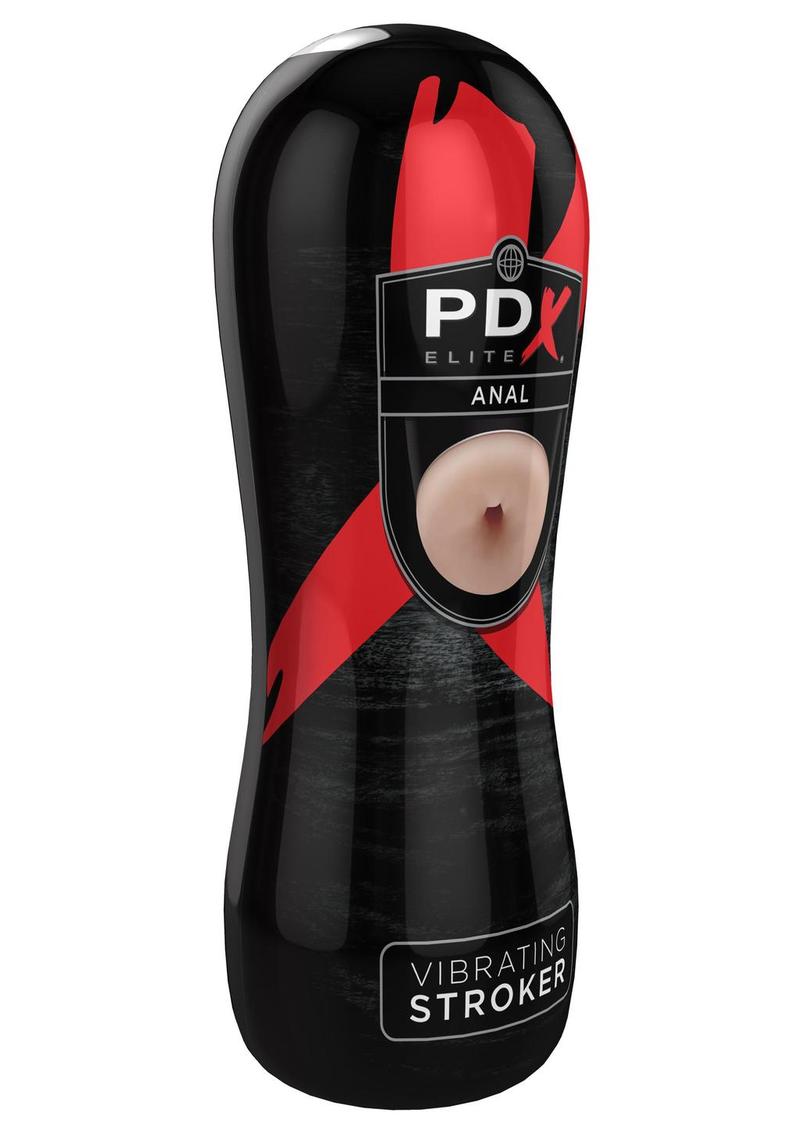 Pipedream Extreme Elite Vibrating Anal Masturbator with Bullet - Butt - Black/Flesh/Vanilla