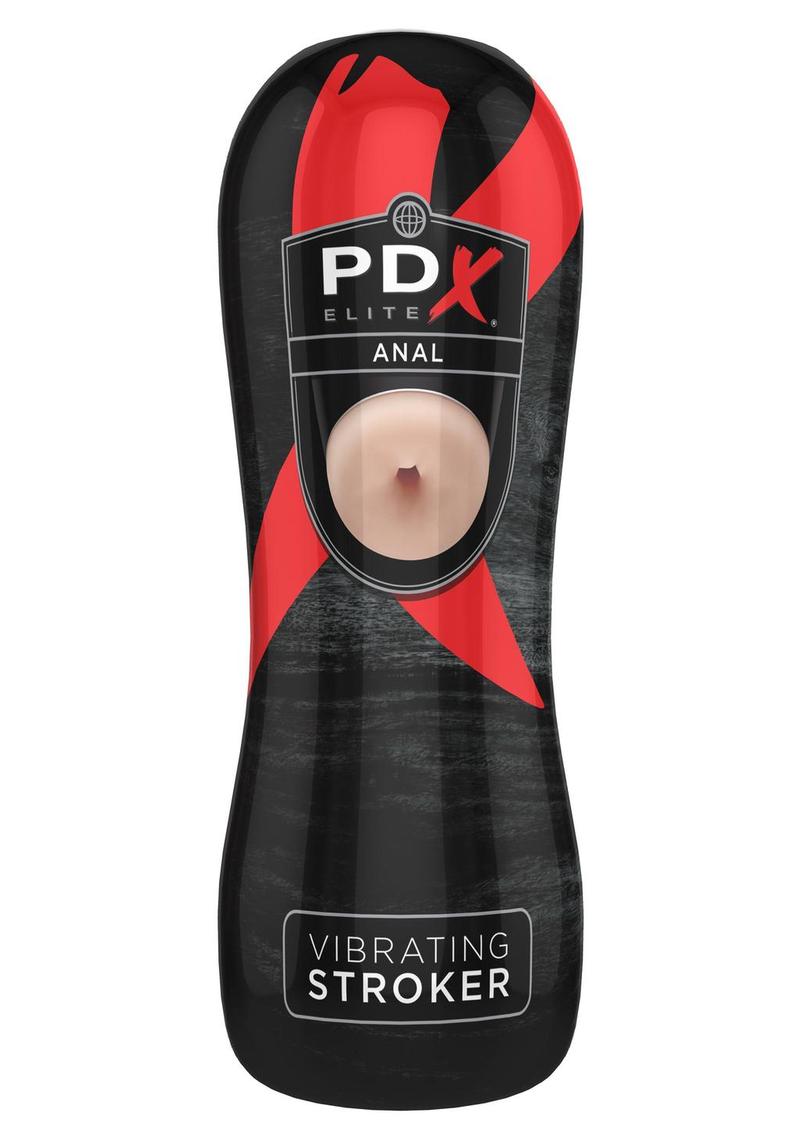 Pipedream Extreme Elite Vibrating Anal Masturbator with Bullet - Butt - Black/Flesh/Vanilla