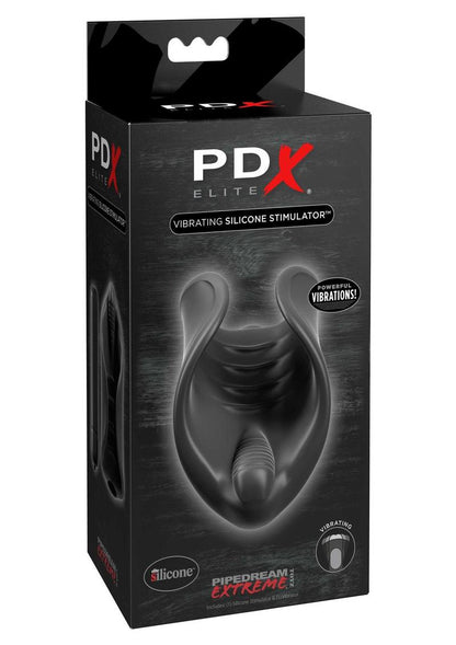 Pipedream Extreme Elite Vibrating Silicone Stimulator Masturbator with Bullet - Black