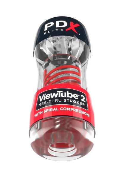 Pdx Elite Viewtube 2 Rechargeable Stroker - Clear/Red