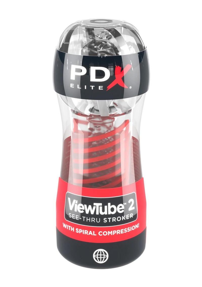 Pdx Elite Viewtube 2 Rechargeable Stroker - Clear/Red