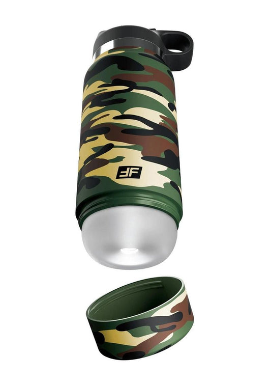 Pdx Plus Fap Flask Happy Camper Stroker - Frosted/Camo - Multicolor/White