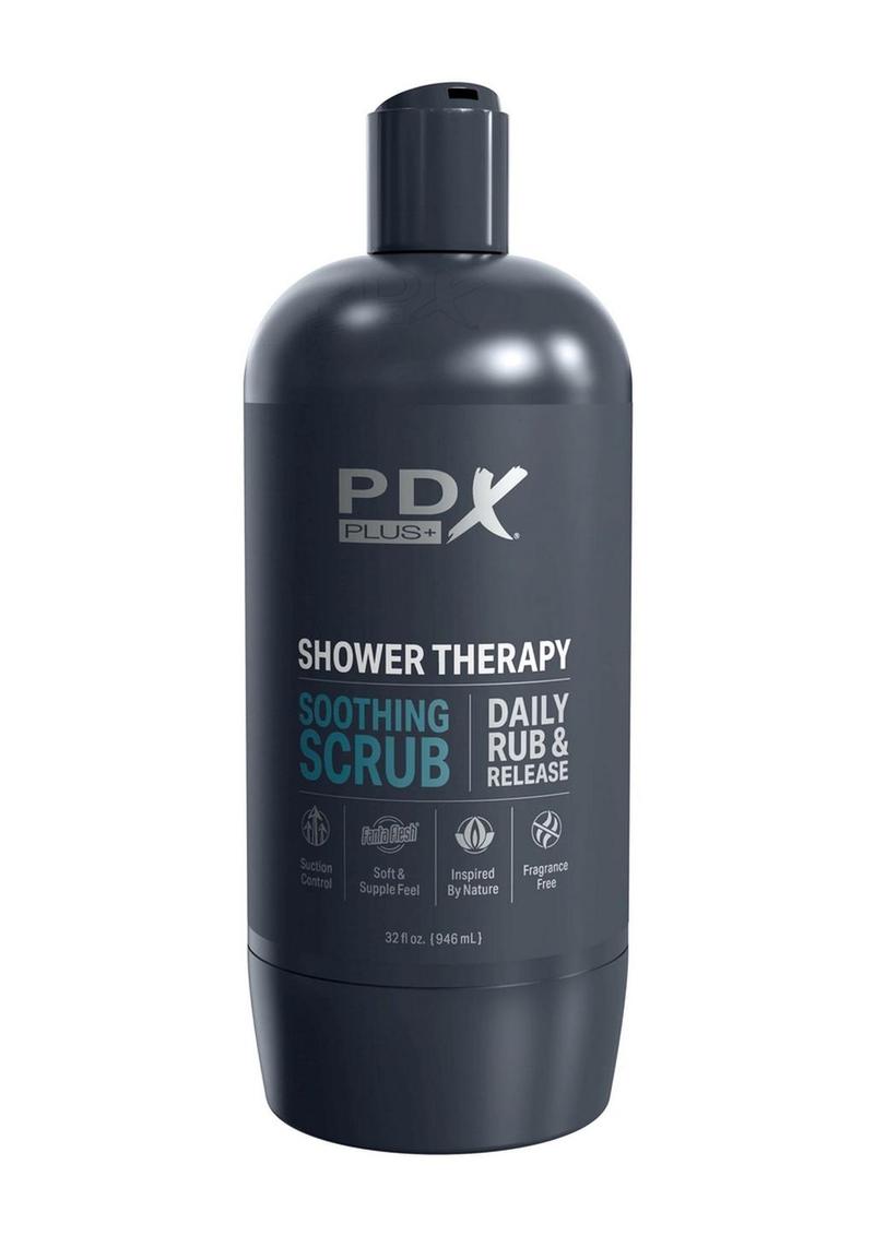 Pdx Plus Shower Therapy Soothing Scrub Discreet Stroker - Vanilla