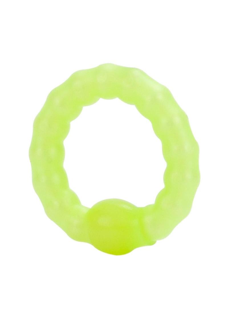 Pearl Beaded Prolong Silicone Cock Ring - Glow