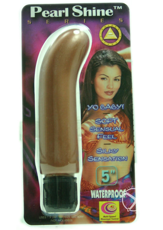 Pearl Shine G-Spot Vibrator - Brown - 5in