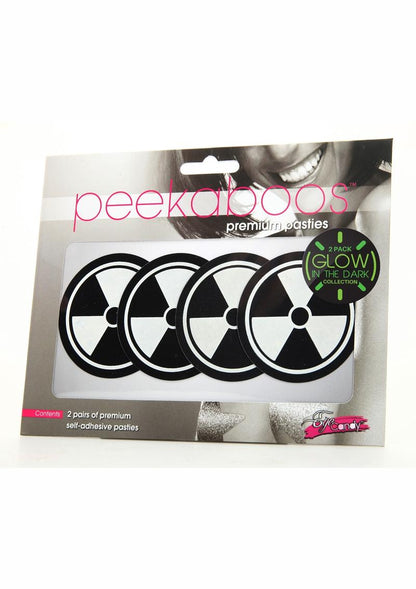 Peekaboo Glow In The Dark Hazmat Pasties - Black/Green