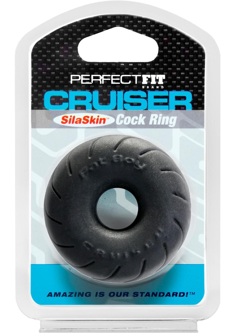 Perfect Fit Cruiser Silaskin Cock Ring - Black