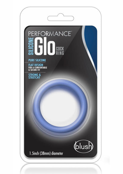 Performance Silicone Cock Ring - Blue/Glow In The Dark/Green