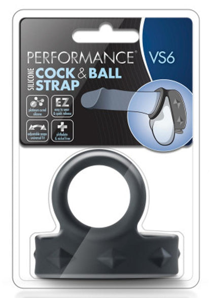 Performance Vs6 Silicone Cock and Ball Strap - Black