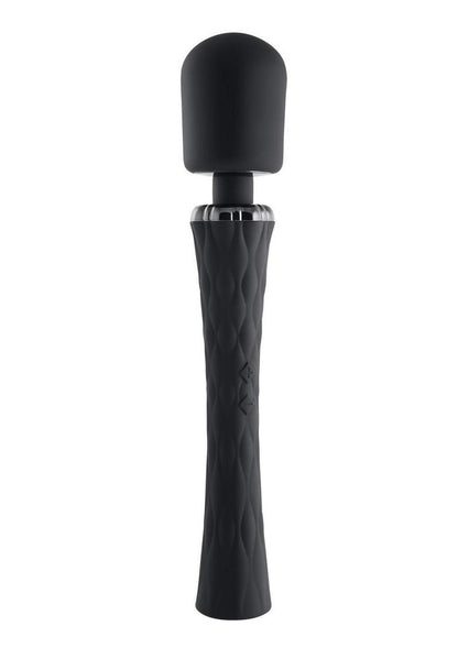 Playboy Royal Rechargeable Silicone Vibrating Massage Wand - Black