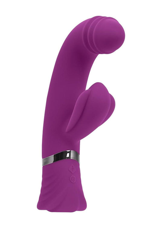 Playboy Tap That Rechargeable Silicone Vibrator with Clitoral Stimulator - Purple