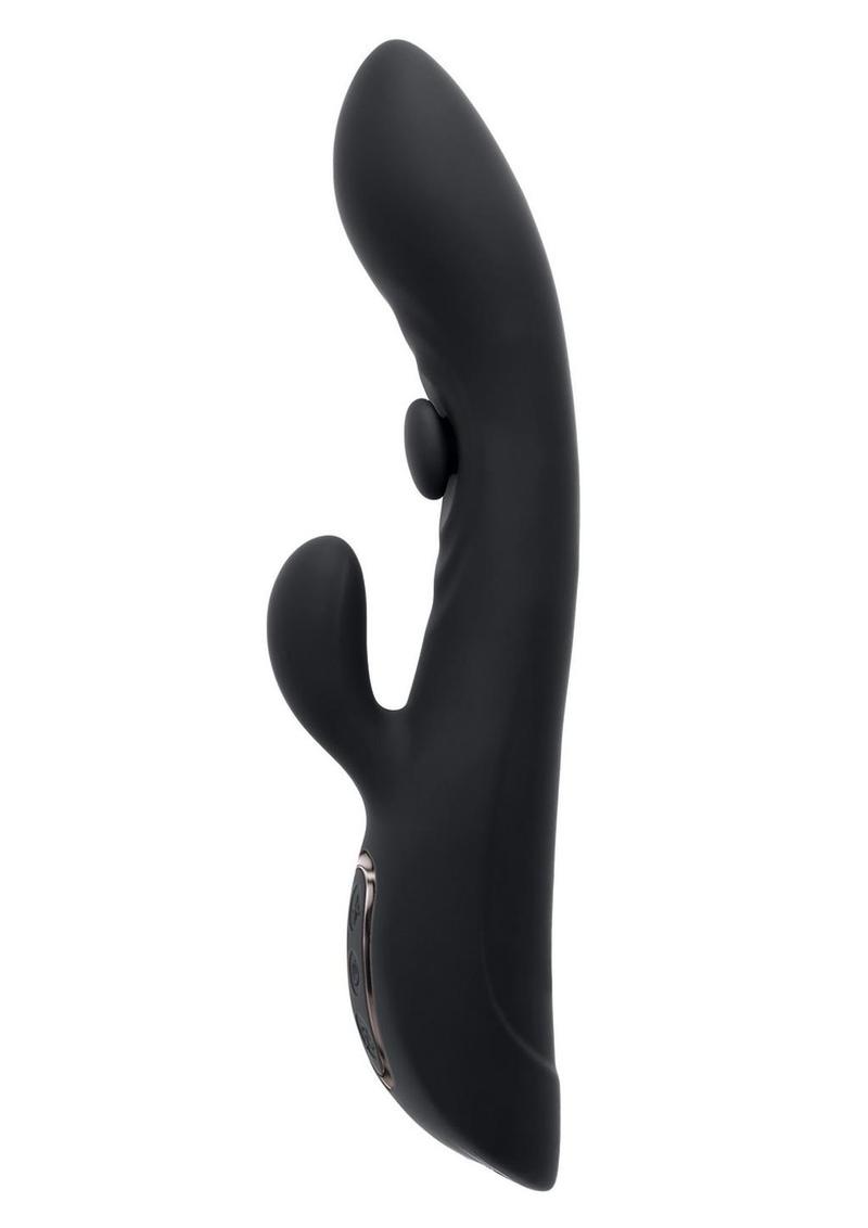 Playboy That's The Spot Rechargeable Silicone Dual Stimulating Vibrator - Black