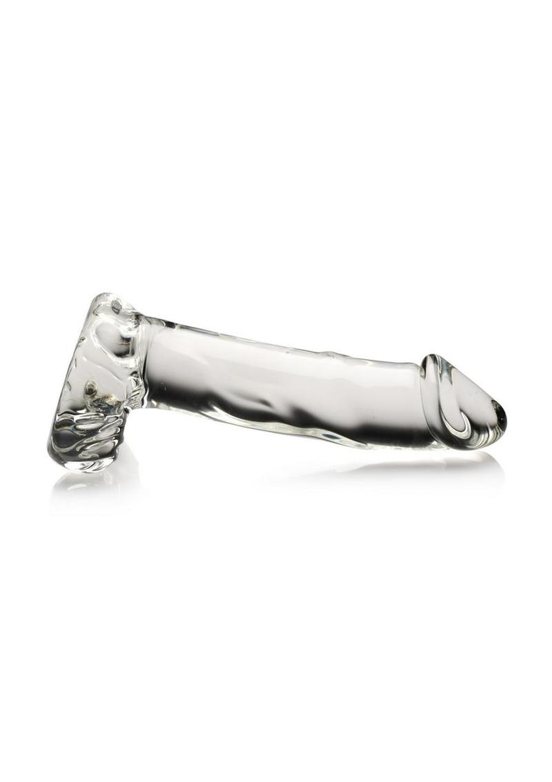 Pleasure Crystals Glass Dildo with Balls