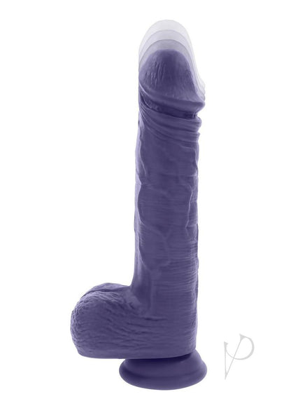 Pleasure Rider Rechargeable Silicone Thrusting Vibrating Dildo - Purple