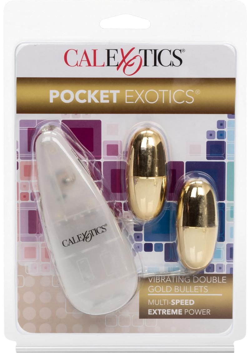 Pocket Exotics Vibrating Double Gold Bullets - Gold