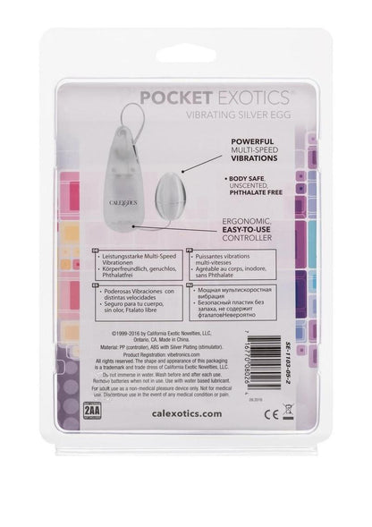 Pocket Exotics Vibrating Silver Egg