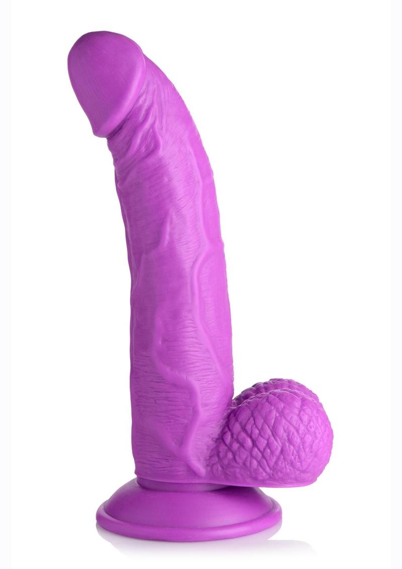 Pop Peckers Dildo with Balls - Purple - 7.5in