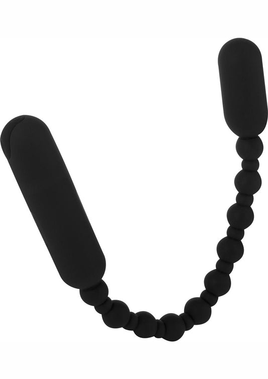 Powerbullet Rechargeable Silicone Booty Beads - Black - 10in