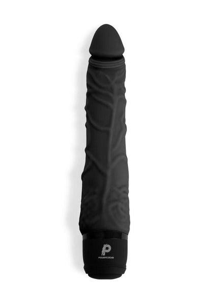 Powercocks Silicone Realistic Vibrator - Black - 7in