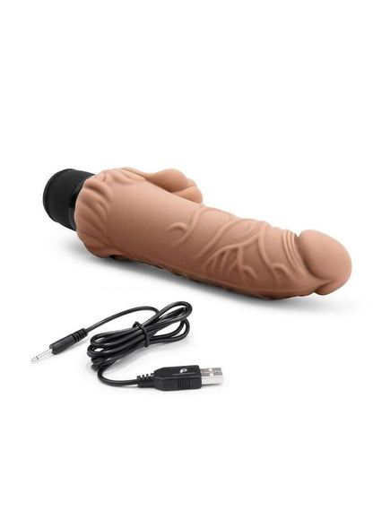 Powercocks Silicone Realistic Vibrator with Clitoral Stimulator