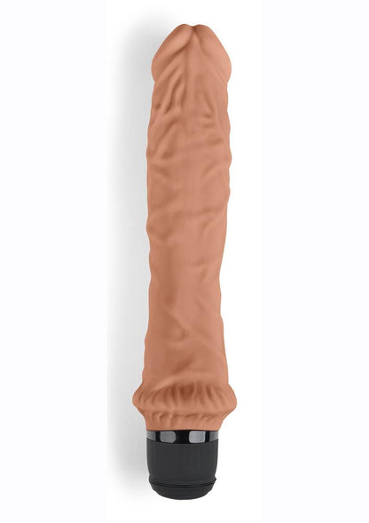 Powercocks Silicone Rechargeable Girthy Realistic Vibrator - Caramel - 8in