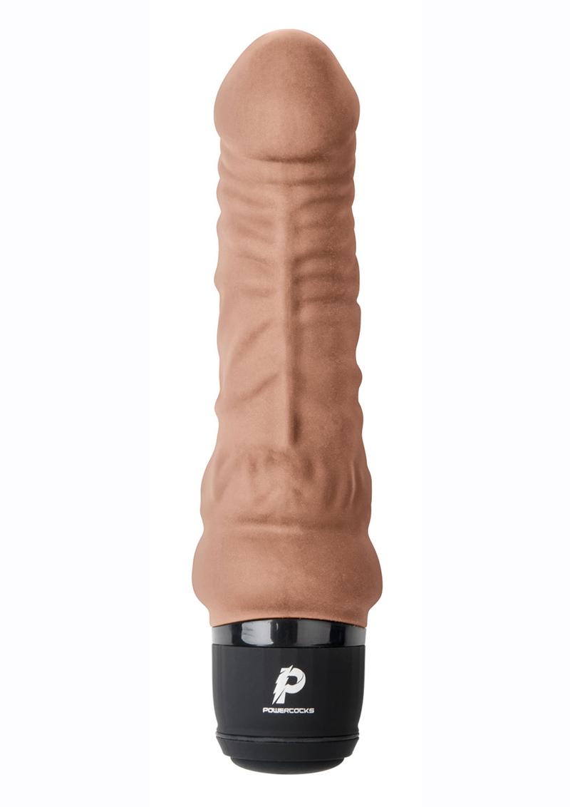 Powercocks Silicone Rechargeable Realistic Vibrator - Caramel - 6in