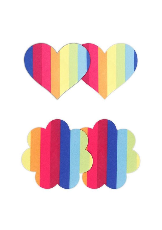 Pretty Pasties Pride Heart and Flower - Multicolor/Rainbow