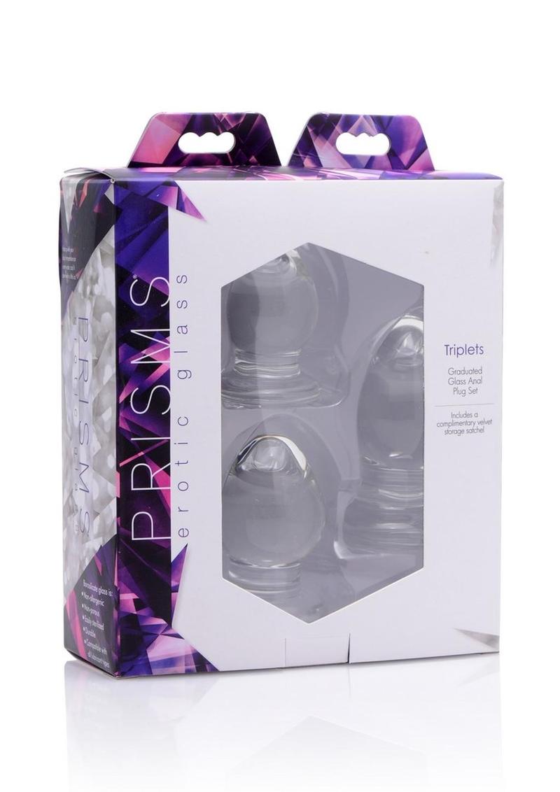 Prisms Triplets 3 Piece Glass Anal Plug Kit