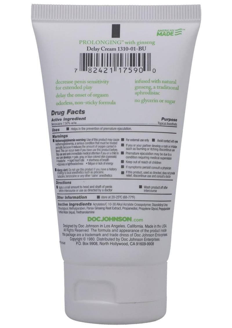 Prolonging Delay Cream For Men - 2oz - Bulk