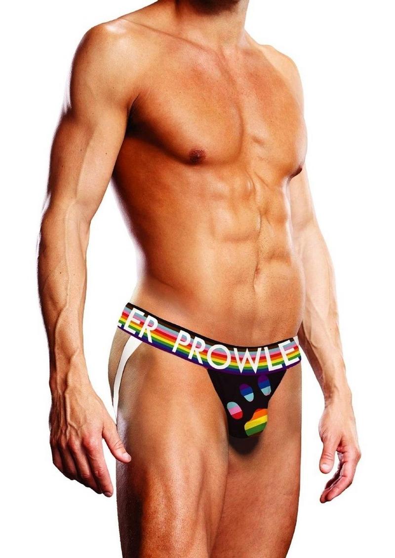 Prowler Black Oversized Paw Jock - Black/Multicolor/Rainbow - Medium