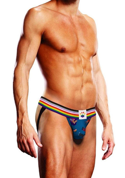 Prowler Pixel Art Gay Pride Collection Jock - Blue/Multicolor - Large