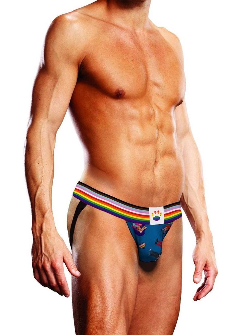 Prowler Pixel Art Gay Pride Collection Jock - Blue/Multicolor - Medium