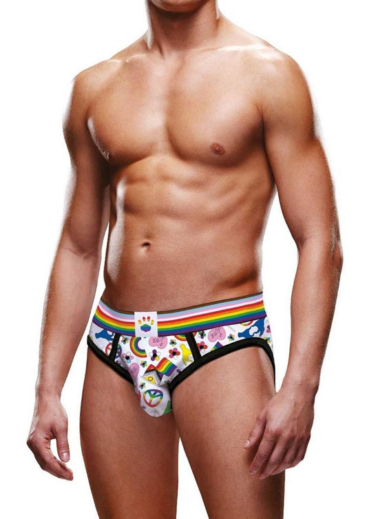 Prowler Pride Love and Peace 1 Brief - Multicolor/Rainbow - XLarge