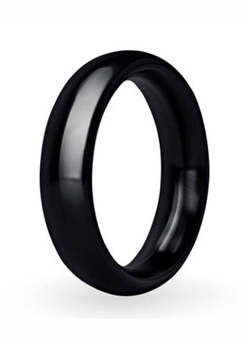 Prowler Red Aluminum Cock Ring - Black/Metal - 45mm