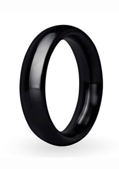 Prowler Red Aluminum Cock Ring - Black/Metal - 45mm