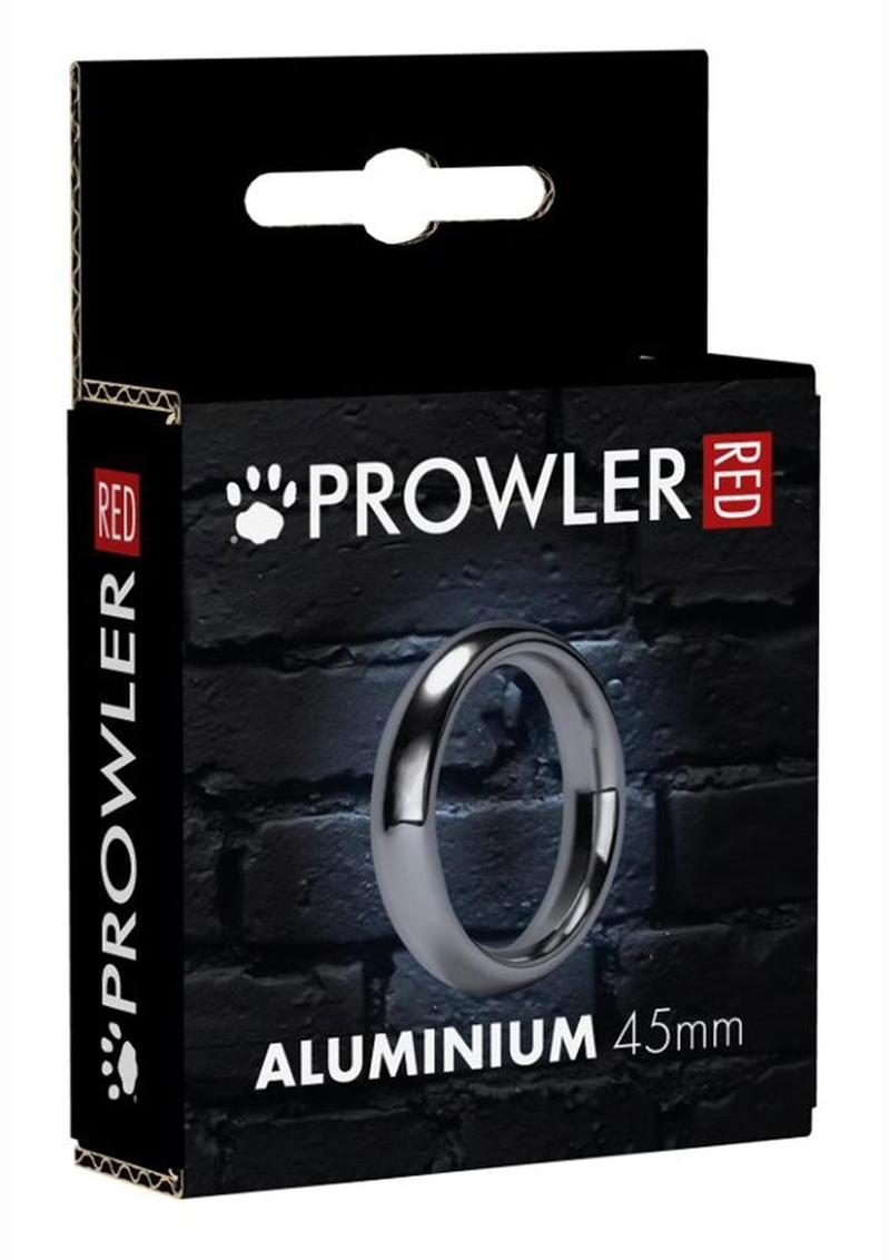 Prowler Red Aluminum Cock Ring - Metal/Silver - 45mm