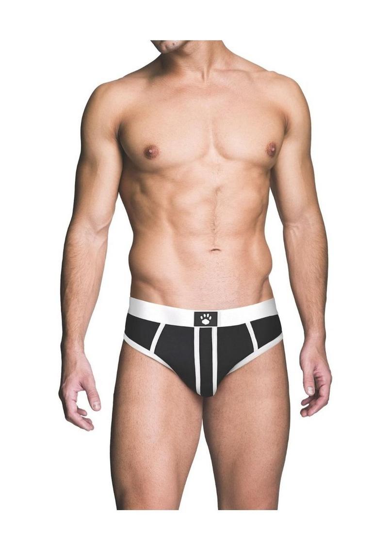 Prowler Red Ass-Less Brief - Black/White - XLarge