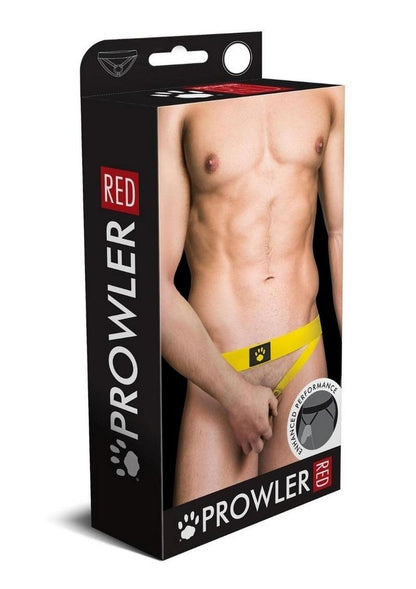 Prowler Red Ass-Less Cock Ring - Black/Yellow - Medium