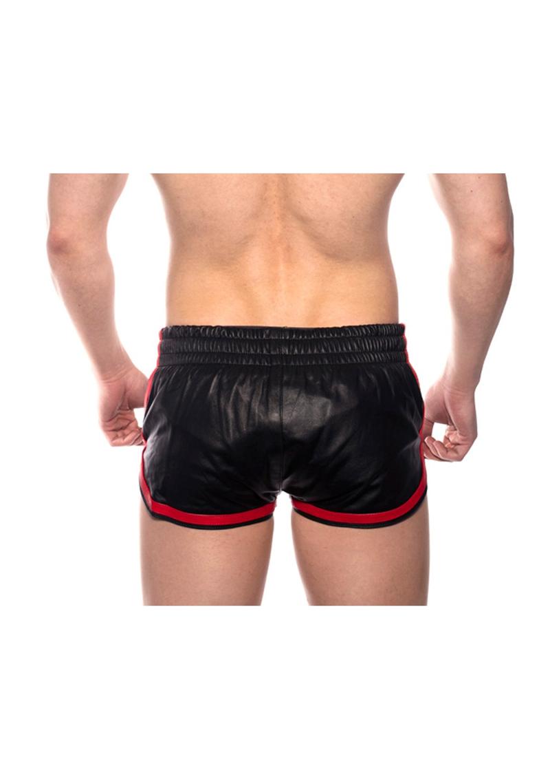 Prowler Red Leather Sport Shorts - Black/Red - 3XLarge