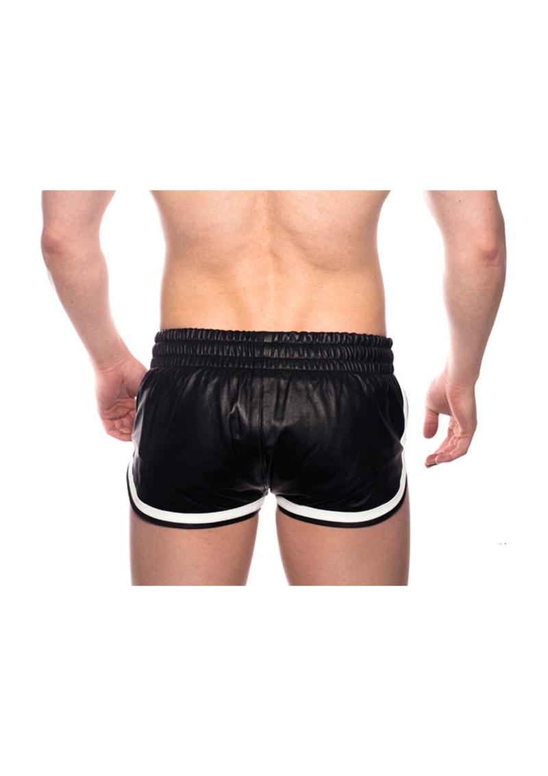 Prowler Red Leather Sport Shorts - Black/White - 3XLarge